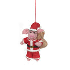 Handmade Felt Ho Ho Hog Christmas Pig Hanging Decoration