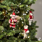 Handmade Felt Ho Ho Hog Christmas Pig Hanging Decoration