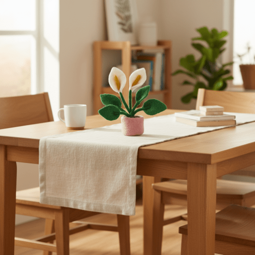 Handmade Felt Peace Lilly Standing Plant