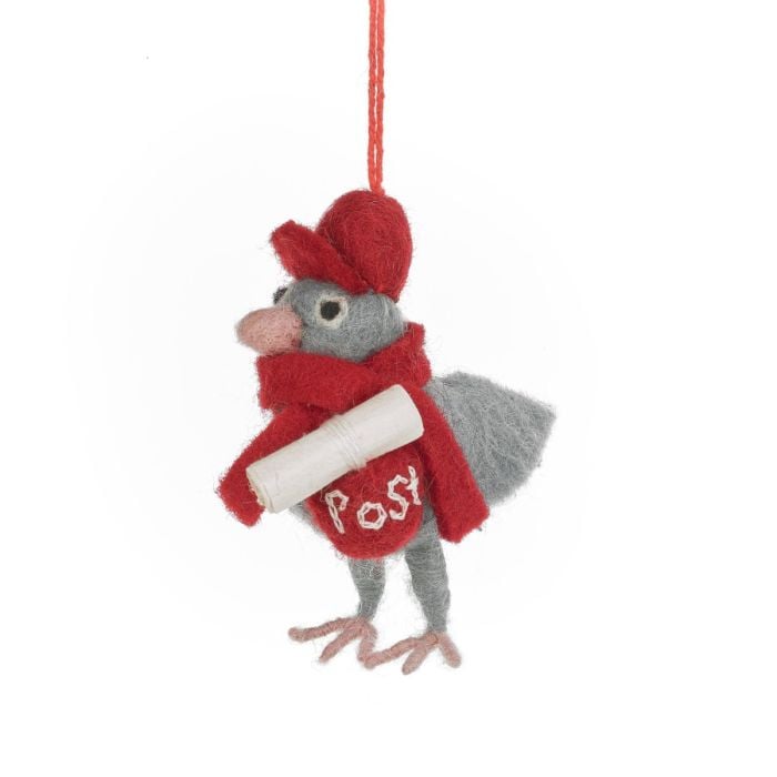 Handmade Felt Pigeon Post Hanging Decoration