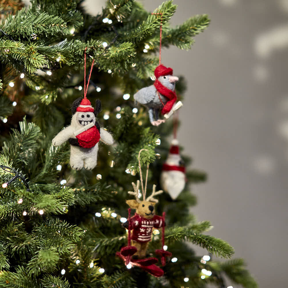 Handmade Felt Santa Yeti Hanging Decoration