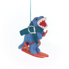 Handmade Felt Skiing Dinosaur Hanging Decoration