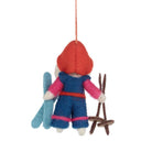 Handmade Felt Skiing Poodle Christmas Decoration
