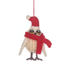 Handmade Felt Snowy the Owl Christmas Hanging Decoration