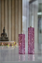 Hanging LED Glass Cylinders Amber,Amarillo,Aqua,Lavender,Lime Green,Camellia