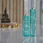 Hanging LED Glass Cylinders Amber,Amarillo,Aqua,Lavender,Lime Green,Camellia