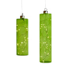 Hanging LED Glass Cylinders Lime Green