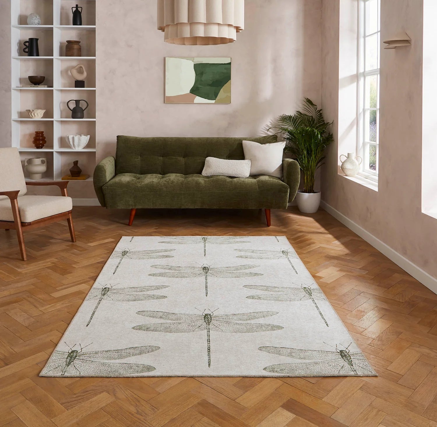 Harlequin Demoiselle Washable Rug, Fern 76 x 150cm,120 x 170cm,152 x 230cm,185 x 290cm,61 x 230cm