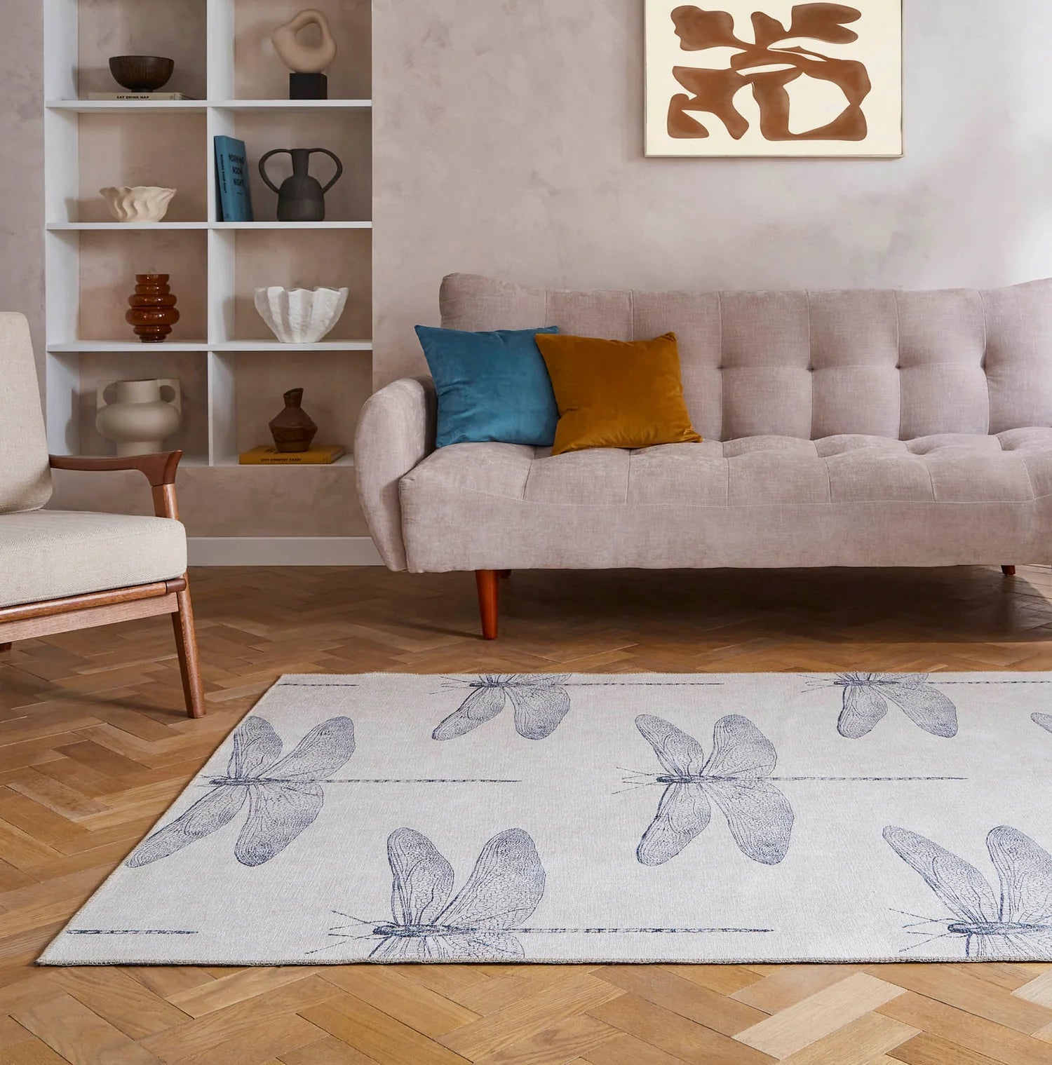 Harlequin Demoiselle Washable Rug, Indigo 76 x 150cm,120 x 170cm,152 x 230cm,185 x 290cm,61 x 230cm