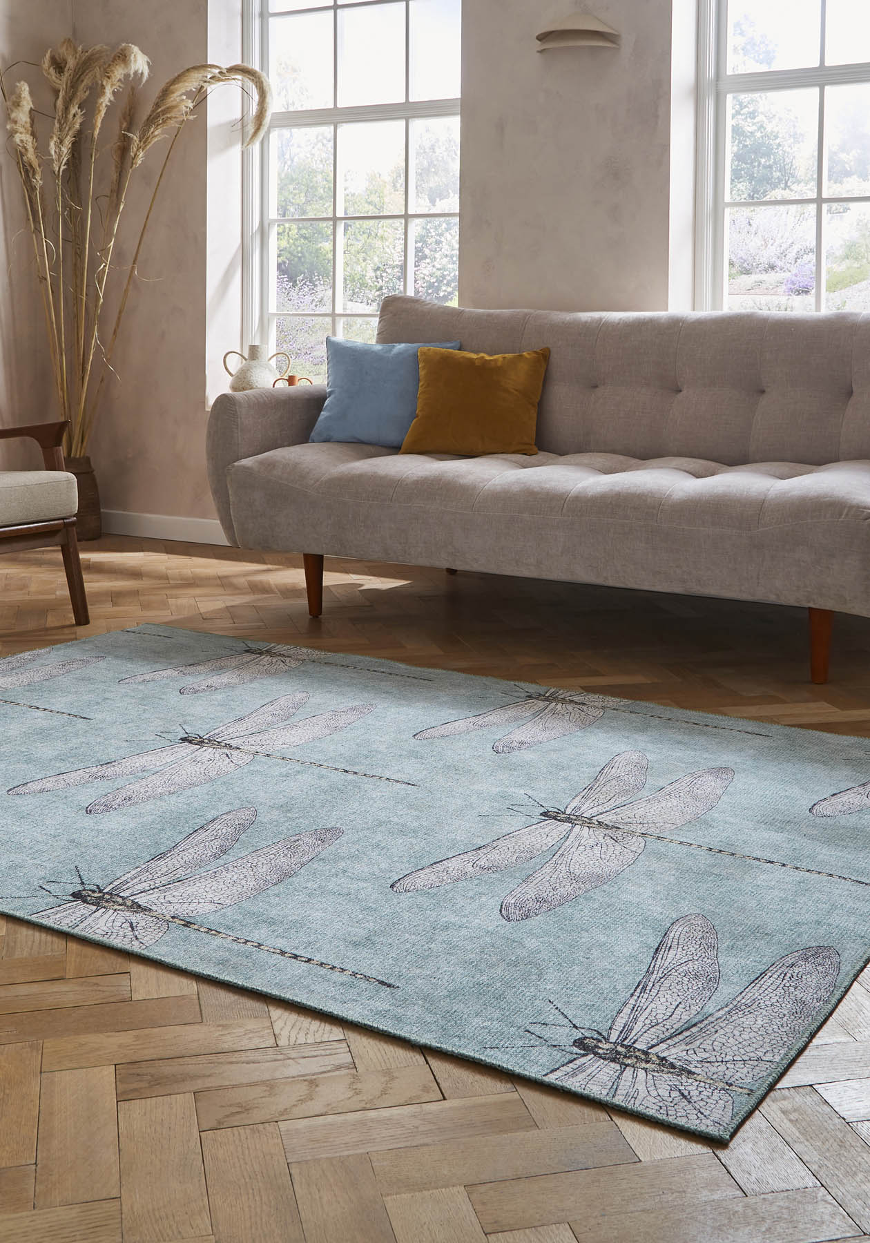Harlequin Demoiselle Washable Rug, Mineral 76 x 150cm,120 x 170cm,152 x 230cm,185 x 290cm,61 x 230cm