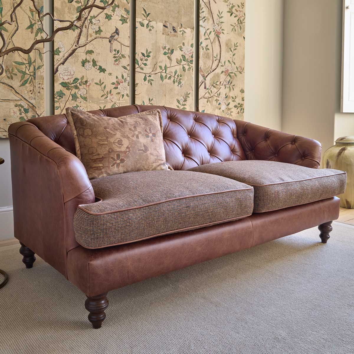 Harris Tweed Dalmore Sofa Midi (Large) / Autumn Leaves Brown / Bracken Herringbone,Midi (Large) / Autumn Leaves Brown / Cerulean Highland Herringbone,Midi (Large) / Autumn Leaves Brown / Heather,Midi (Large) / Autumn Leaves Brown / Loden Herringbone,Midi (Large) / Autumn Leaves Brown / Peat Herringbone,Midi (Large) / Autumn Leaves Brown / Willow Herringbone,Midi (Large) / Autumn Leaves Brown / Winter Check,Midi (Large) / Brompton Tan / Bracken Herringbone,Midi (Large) / Brompton Tan / Cerulean Highland Herr
