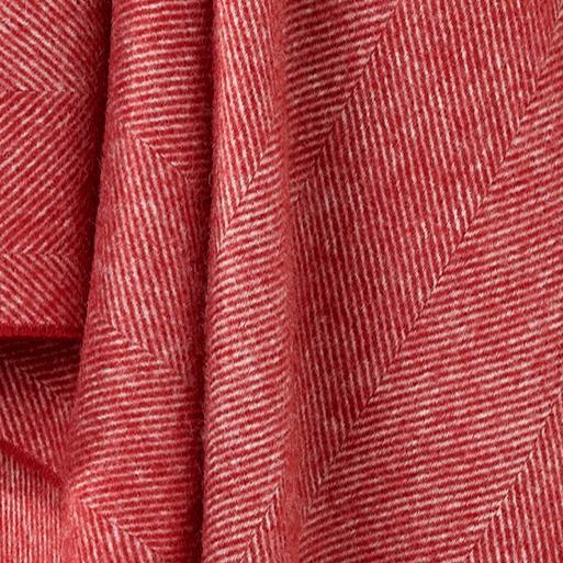 Herringbone Pure New Wool Throw in Red - Angela Reed - 