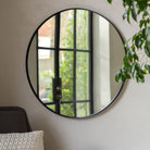 Holworth Large Round Mirror, Black
