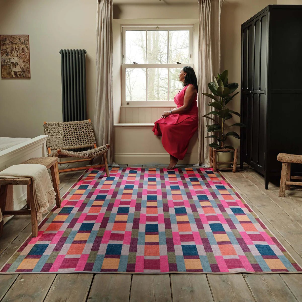 Hug Rug Eco - Washable Jude Geo Weave Bright Rug - Angela Reed - 