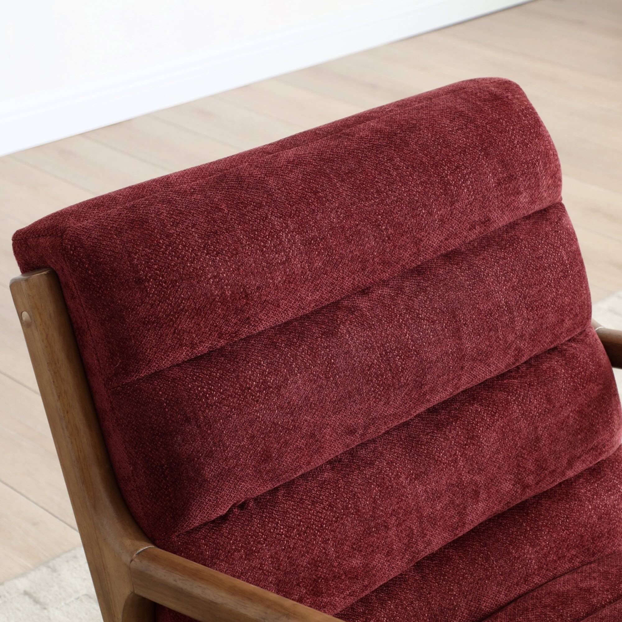 Inca Armchair Faux Brown Leather,Olive Fabric,Wine Fabric