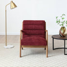 Inca Armchair Faux Brown Leather,Olive Fabric,Wine Fabric