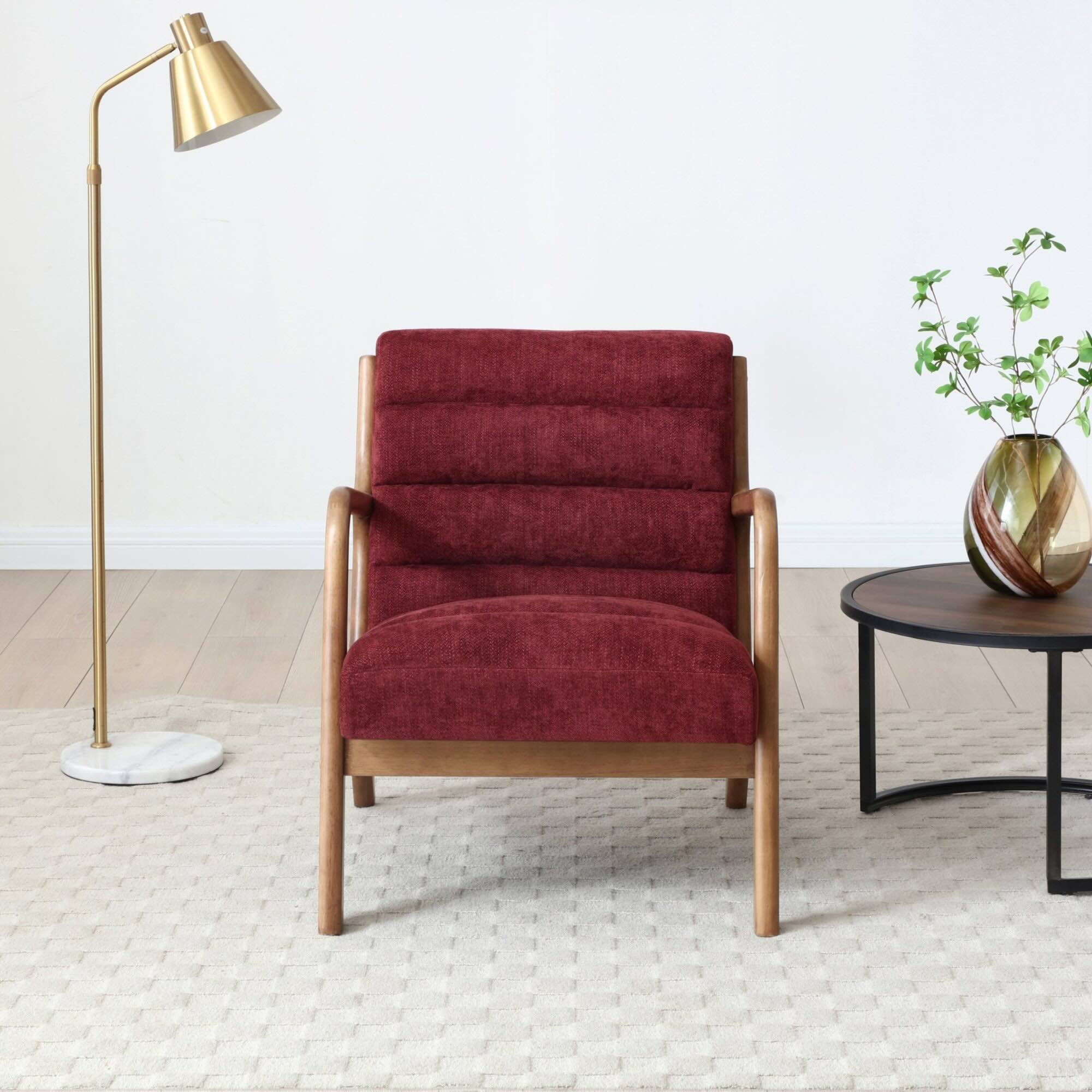 Inca Armchair Faux Brown Leather,Olive Fabric,Wine Fabric