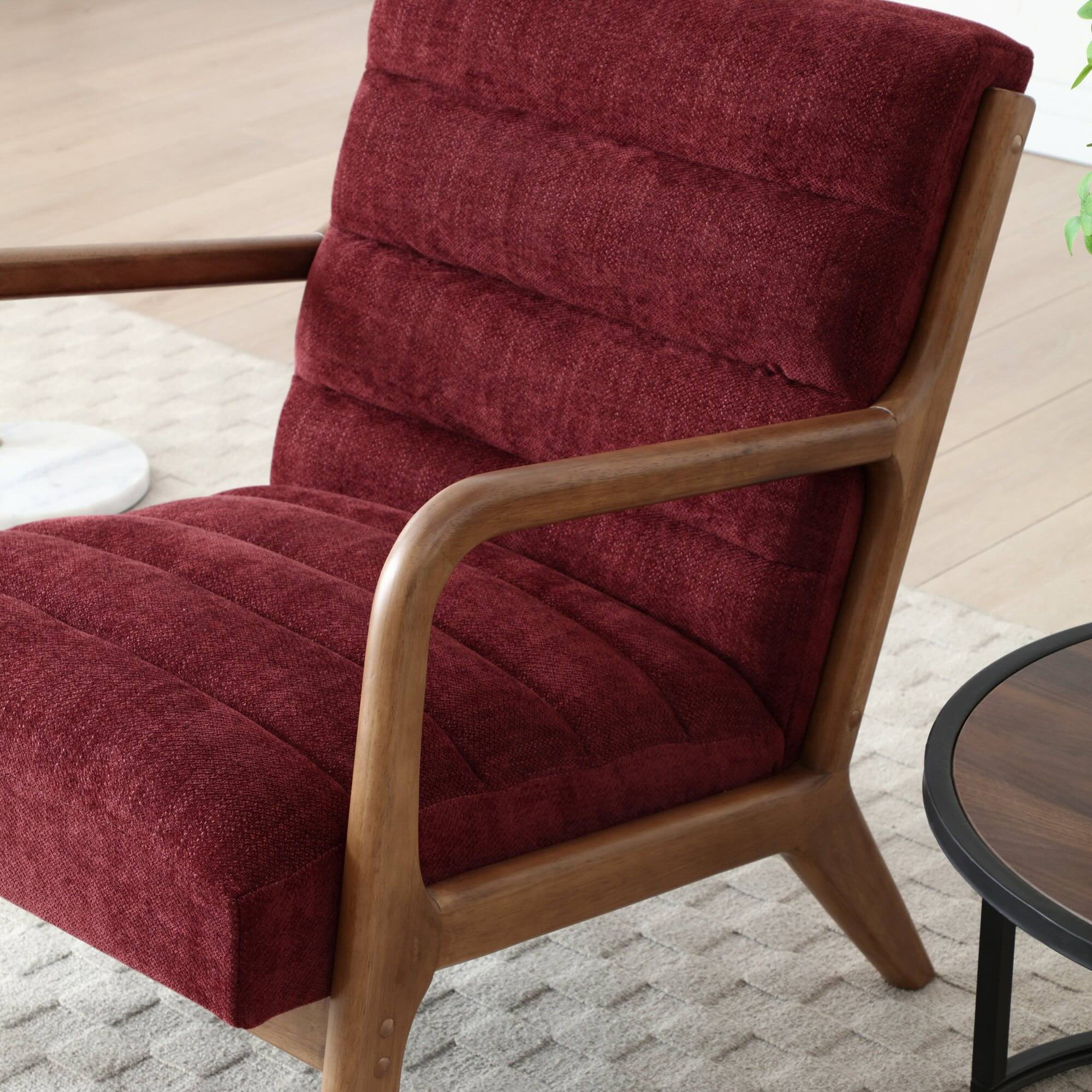 Inca Armchair Faux Brown Leather,Olive Fabric,Wine Fabric