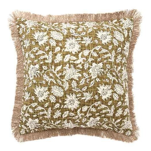 Inverewe Square Cushion, Olive - Angela Reed - 