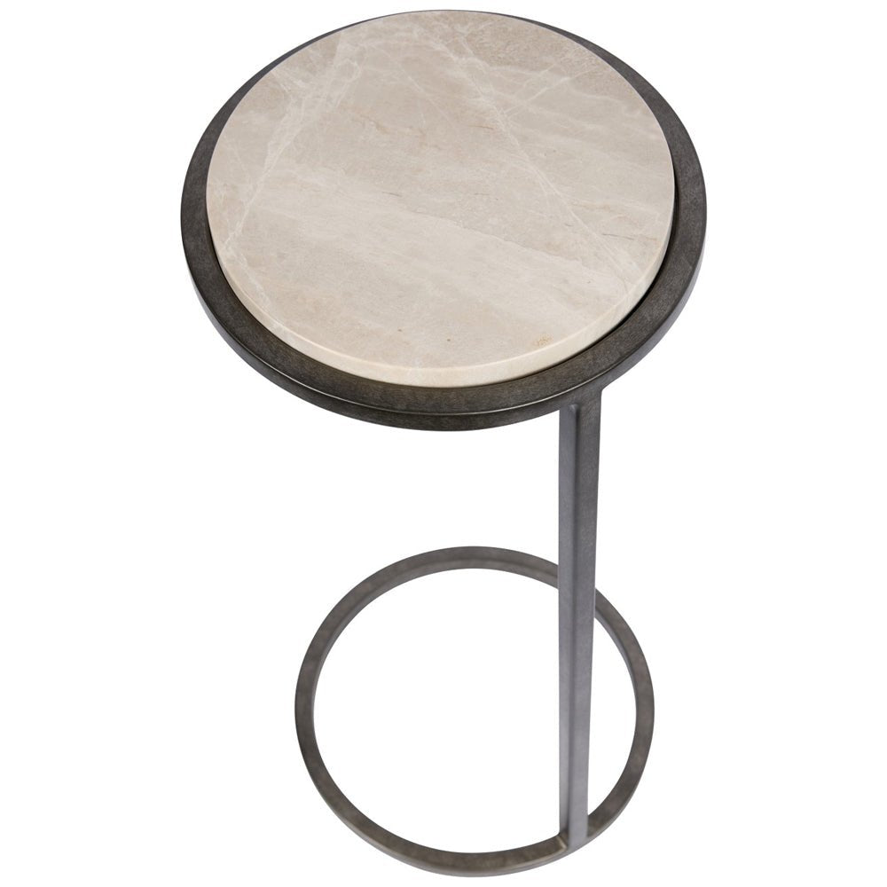Iota Accent Table, Grey Emperador Marble