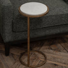 Iota Accent Table, White Banswara Marble