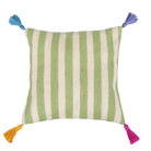 Jade Green Stripe Cushion Square