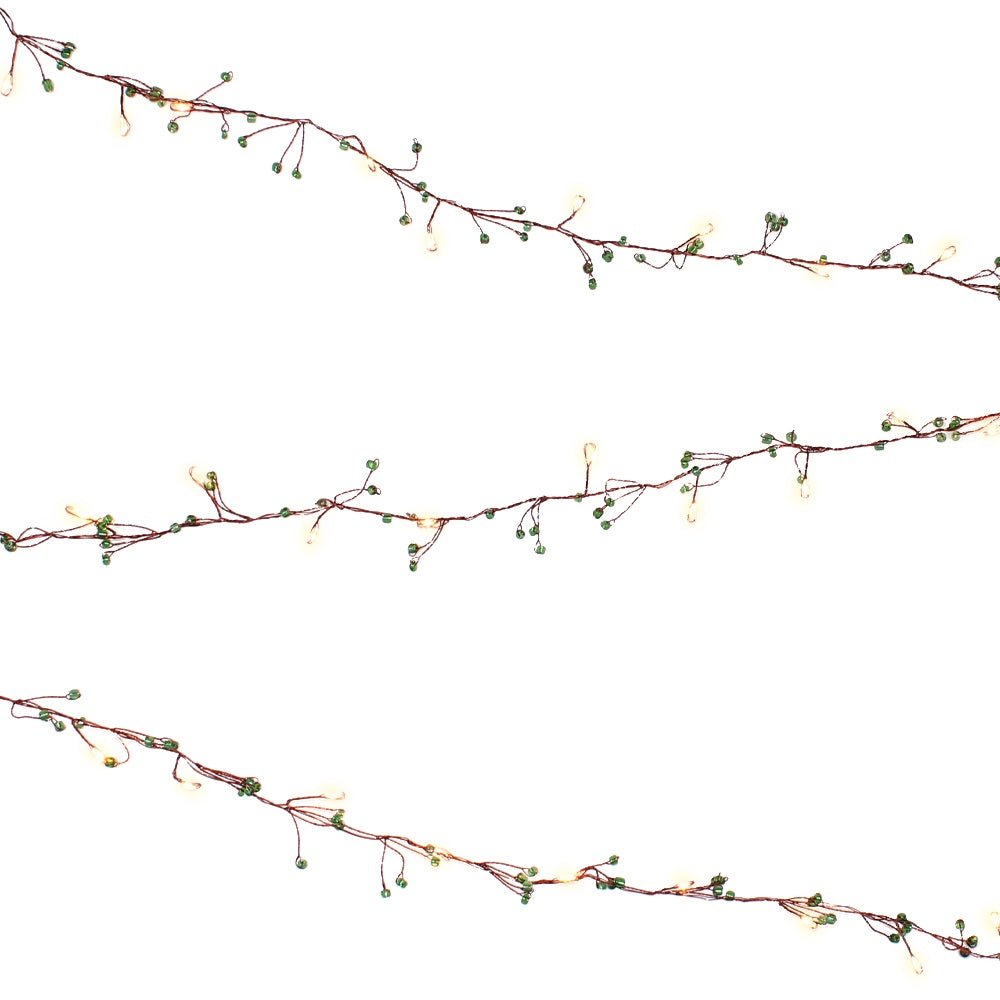 Jewel Cluster Green Light Chain, 50 LEDs