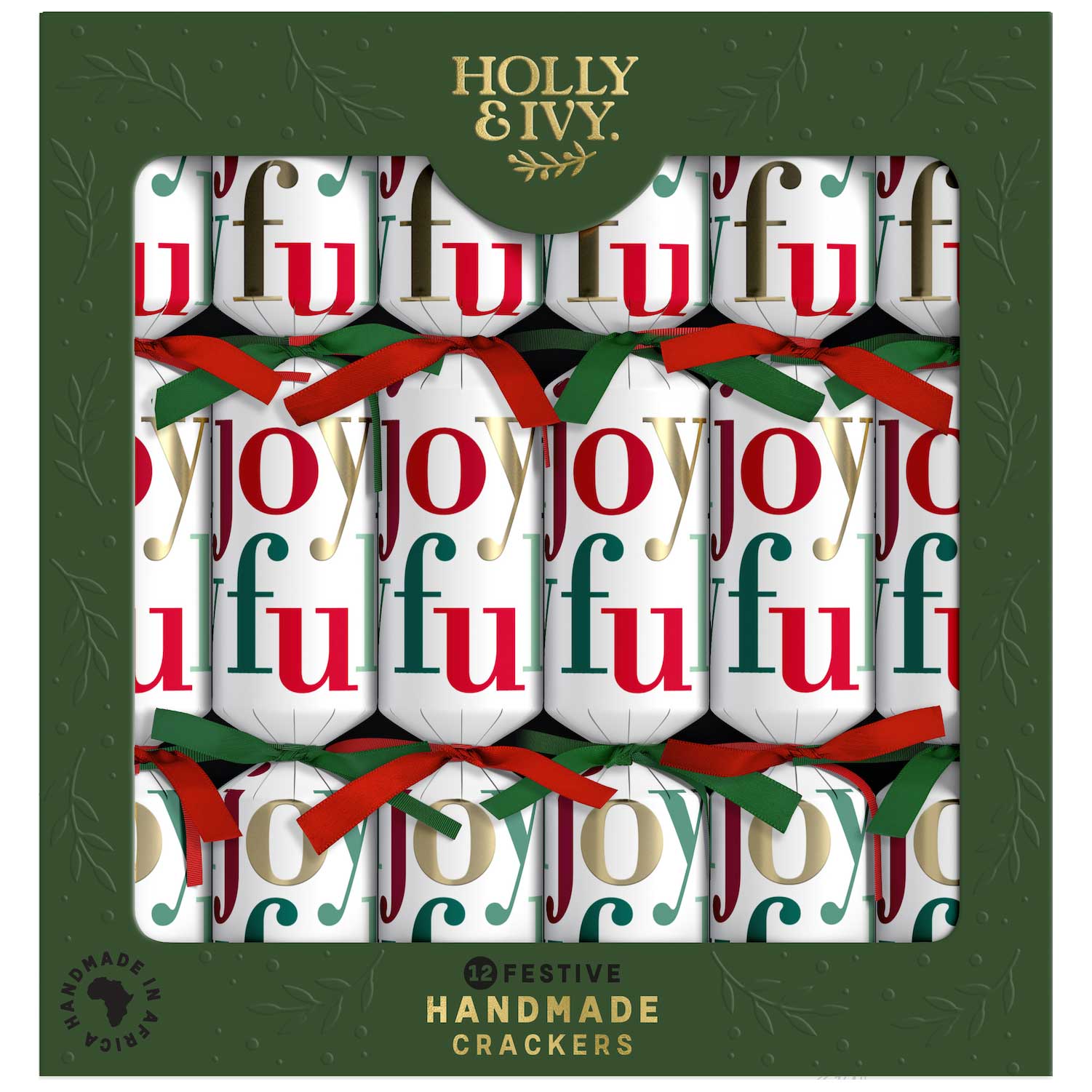 Joyful Christmas Crackers, Pack of 12