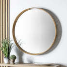 Keaton Large Round Mirror, Oak