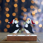 Kissing Puffins on Stand