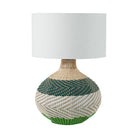 Large Brera Rattan Table Lamp, Emerald