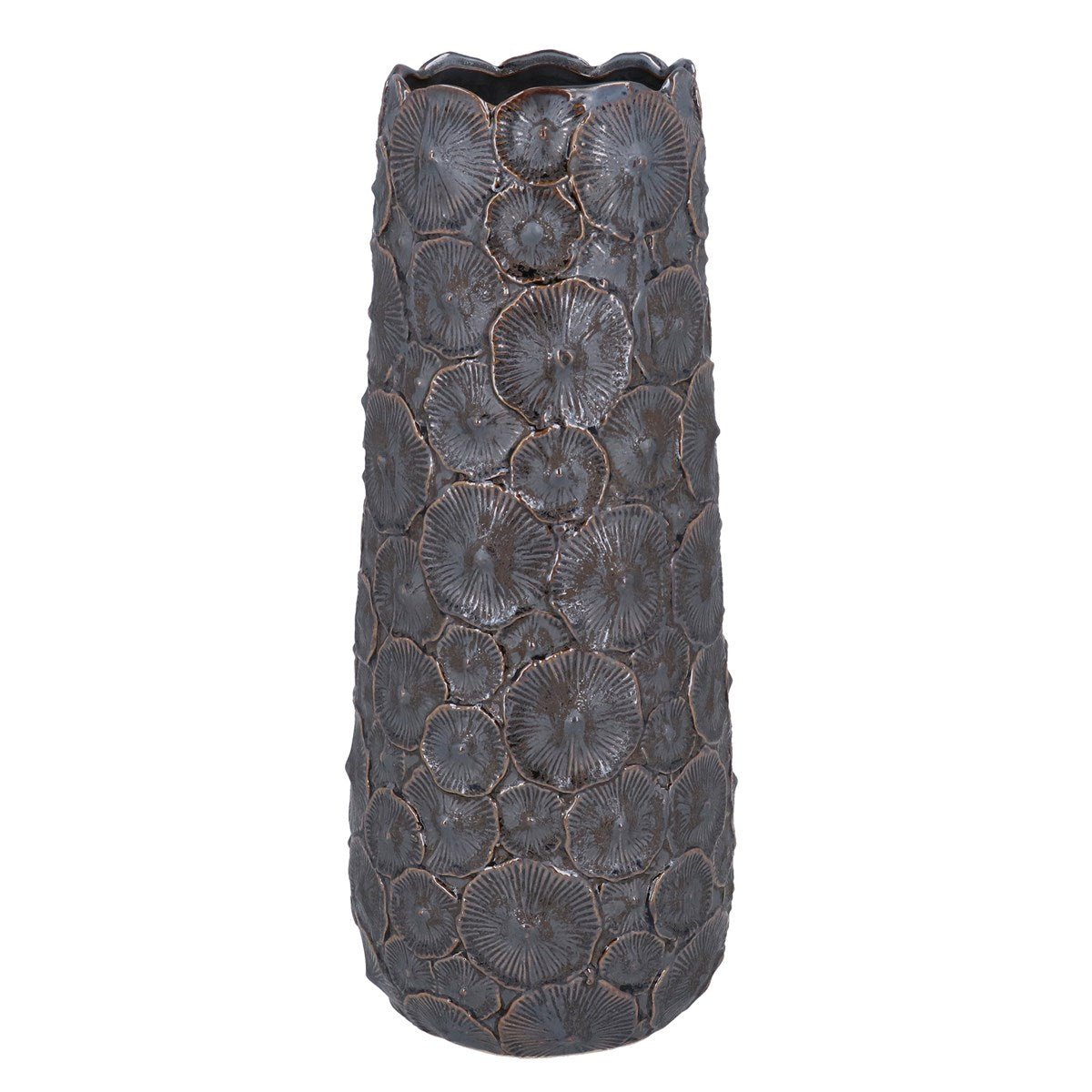 Large Brown Metallic Mushroom Vase