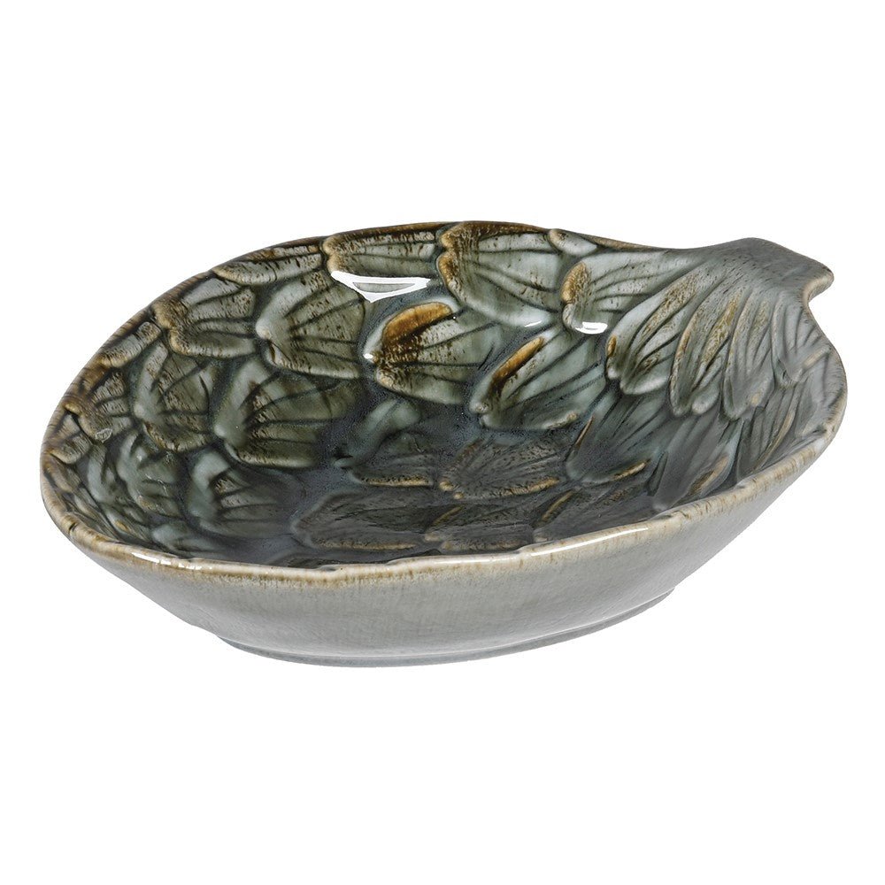 Large Green Artichoke Leaf Dish - Angela Reed - 