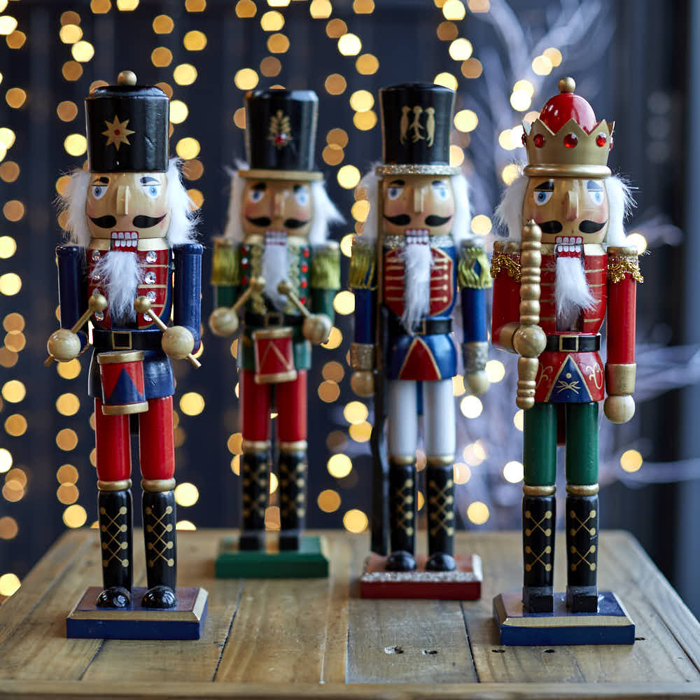Large Nutcracker Decoration, Assorted Colours - Angela Reed - Christmas Decorations