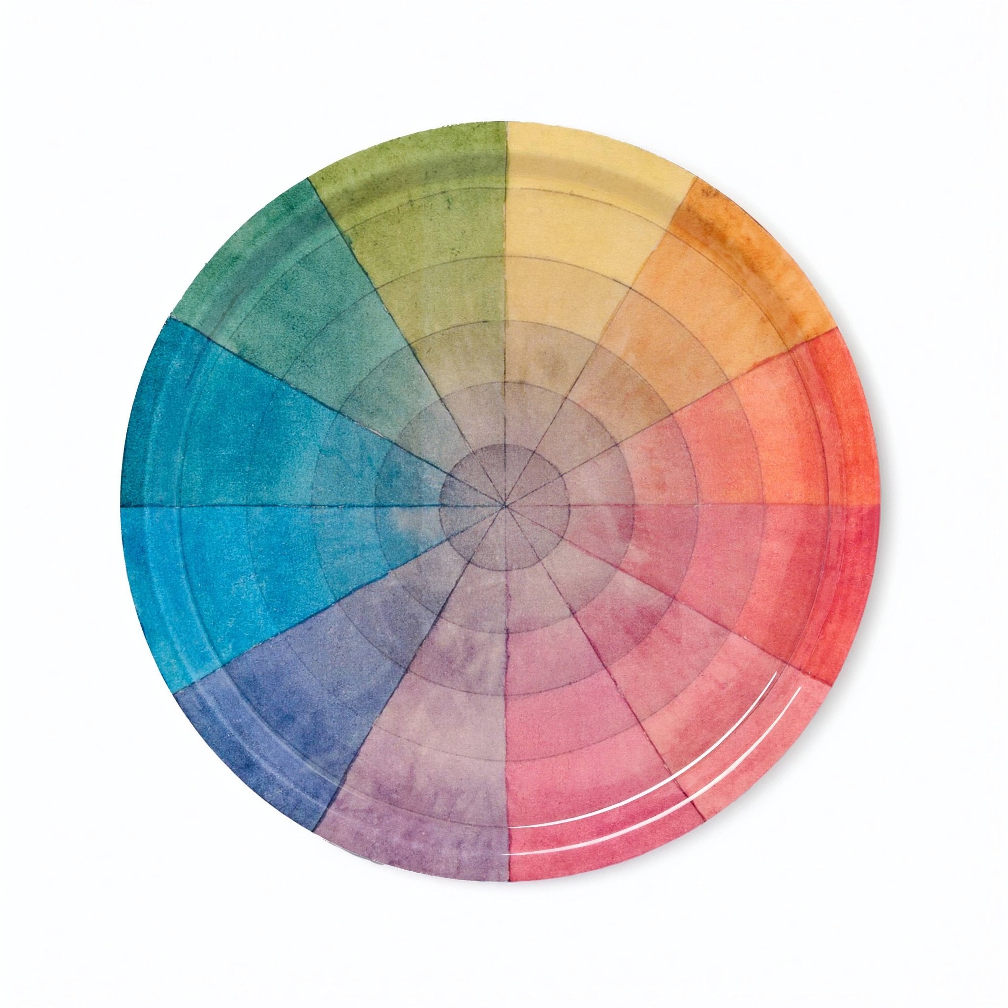 Large Vintage Colour Wheel Enamel Tray