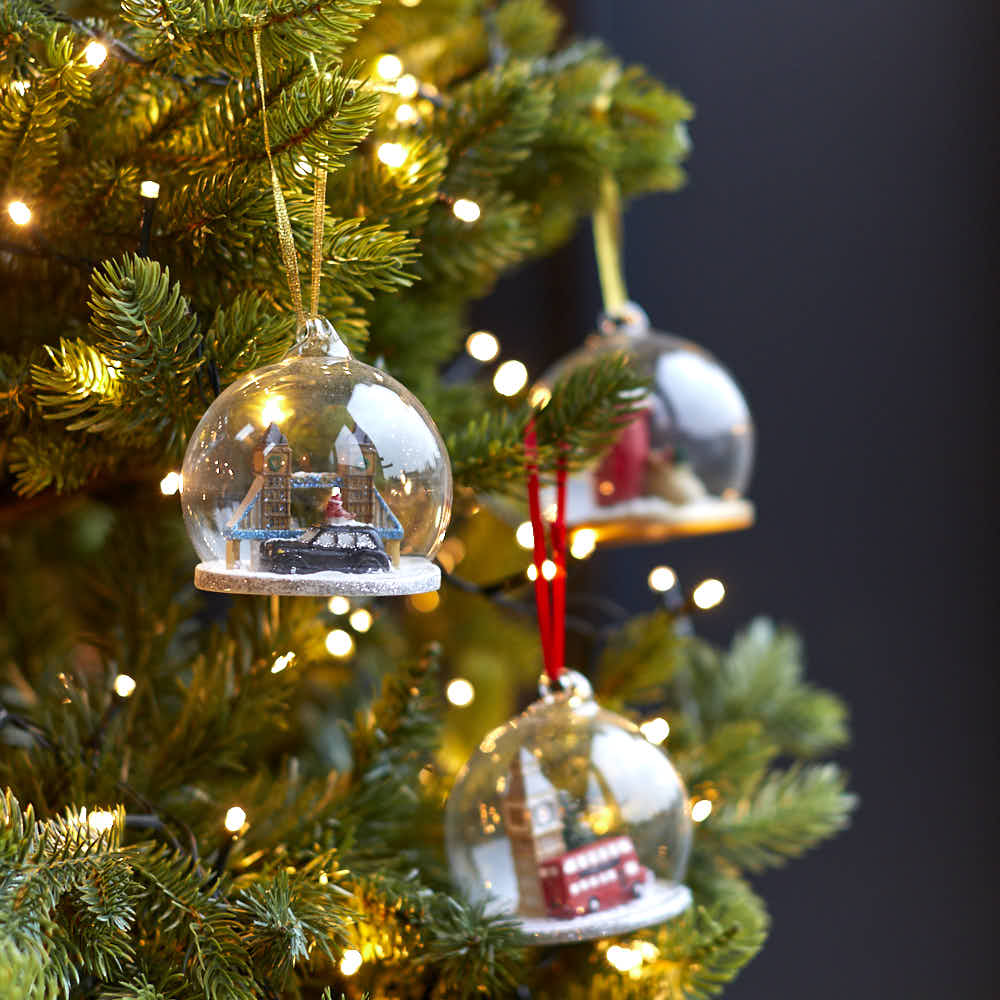 London Christmas Cab Ride Dome Bauble
