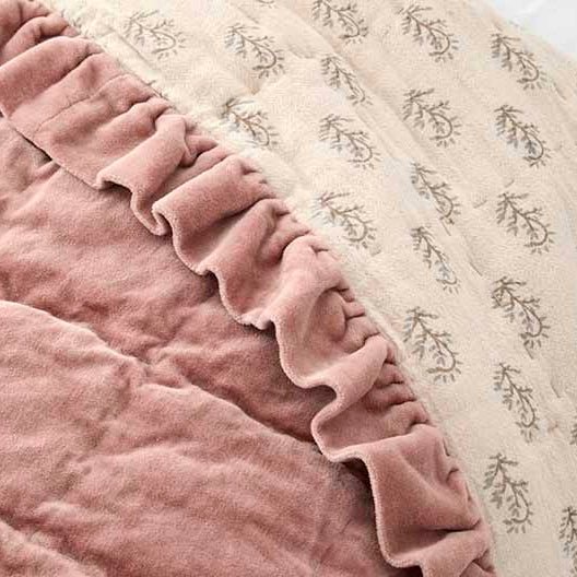 Matilda Velvet Ruffle Bedspread, Rosewood - Angela Reed - 
