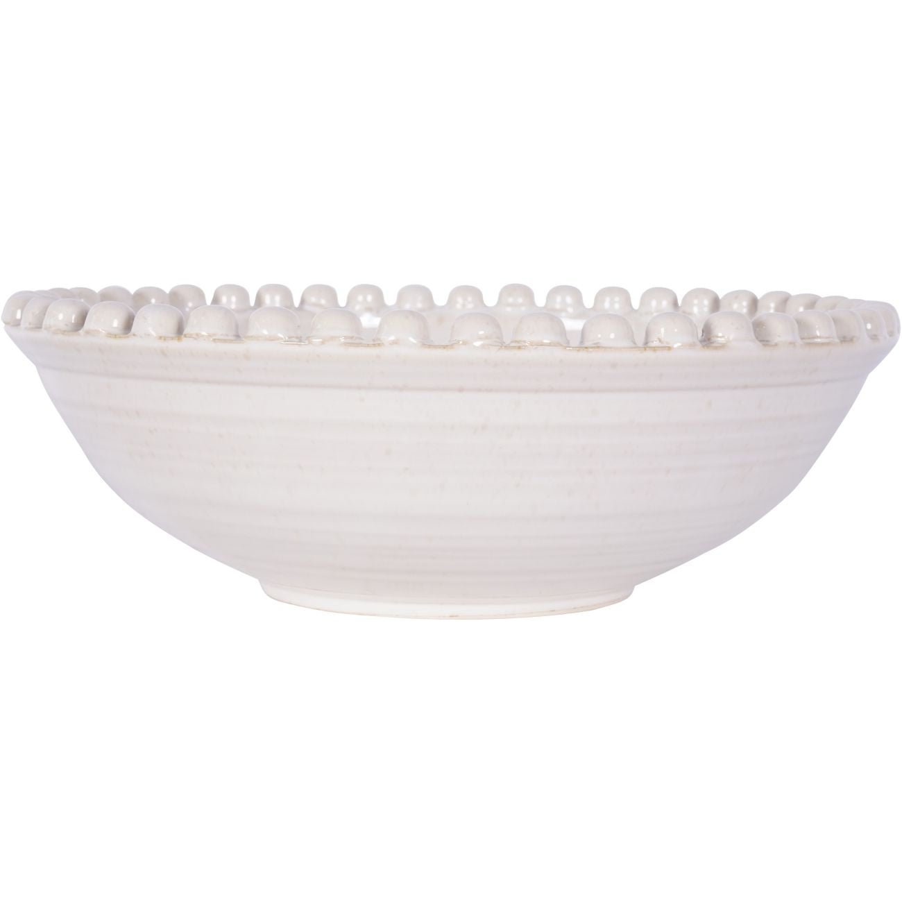 Mediterranean Bobble Ceramic Bowl, Cream