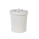 Medium White Cotton Rope Lidded Basket - Angela Reed - 
