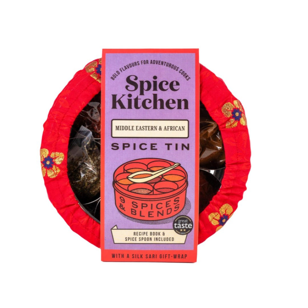 Middle Eastern & African Spice Tin with Silk Sari Wrap