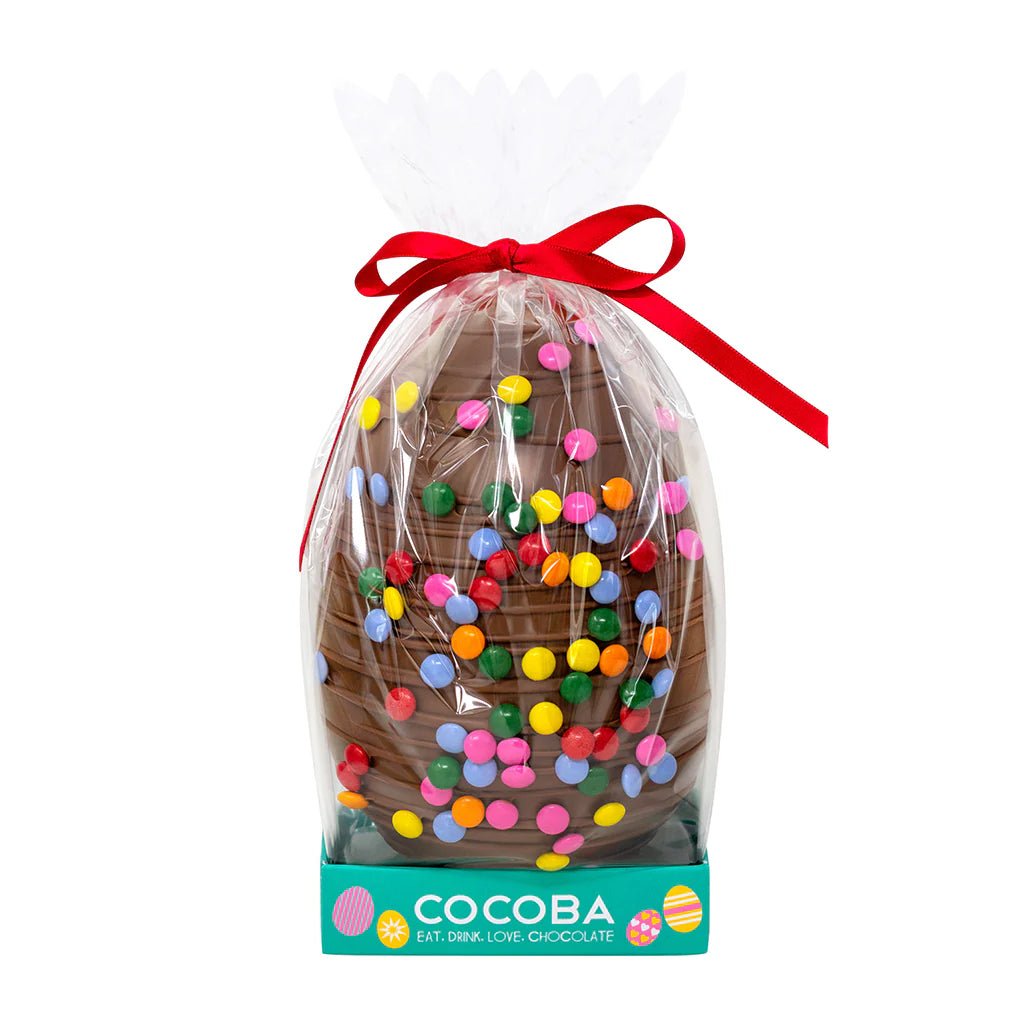 Milk Chocolate Drizzled Easter Egg with Candy Beans 250g