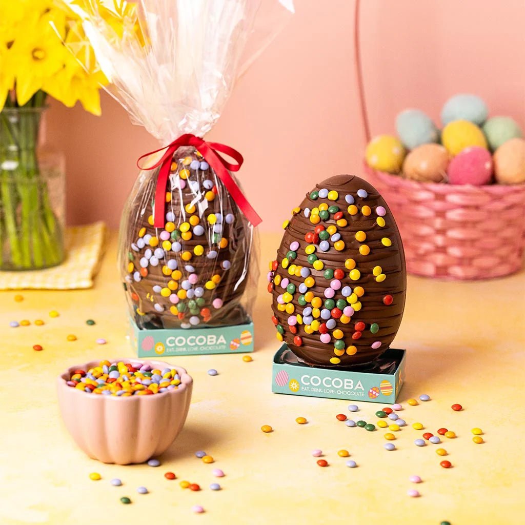 Milk Chocolate Drizzled Easter Egg with Candy Beans 250g