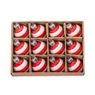 Mini Bauble Red & White Stripe, Set of 12