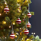 Mini Bauble Red & White Stripe, Set of 12