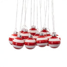 Mini Bauble Red & White Stripe, Set of 12