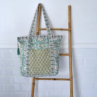 Mint & Mustard Small Block Print Quilted Tote Bag - Angela Reed - 