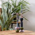 Mixed Set of Pastel Variable Stripe Eco Dinner Candles, 6 per pack