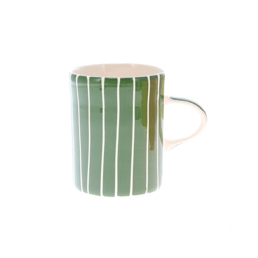 Moss Green Stripe Demi Mug - Angela Reed - 