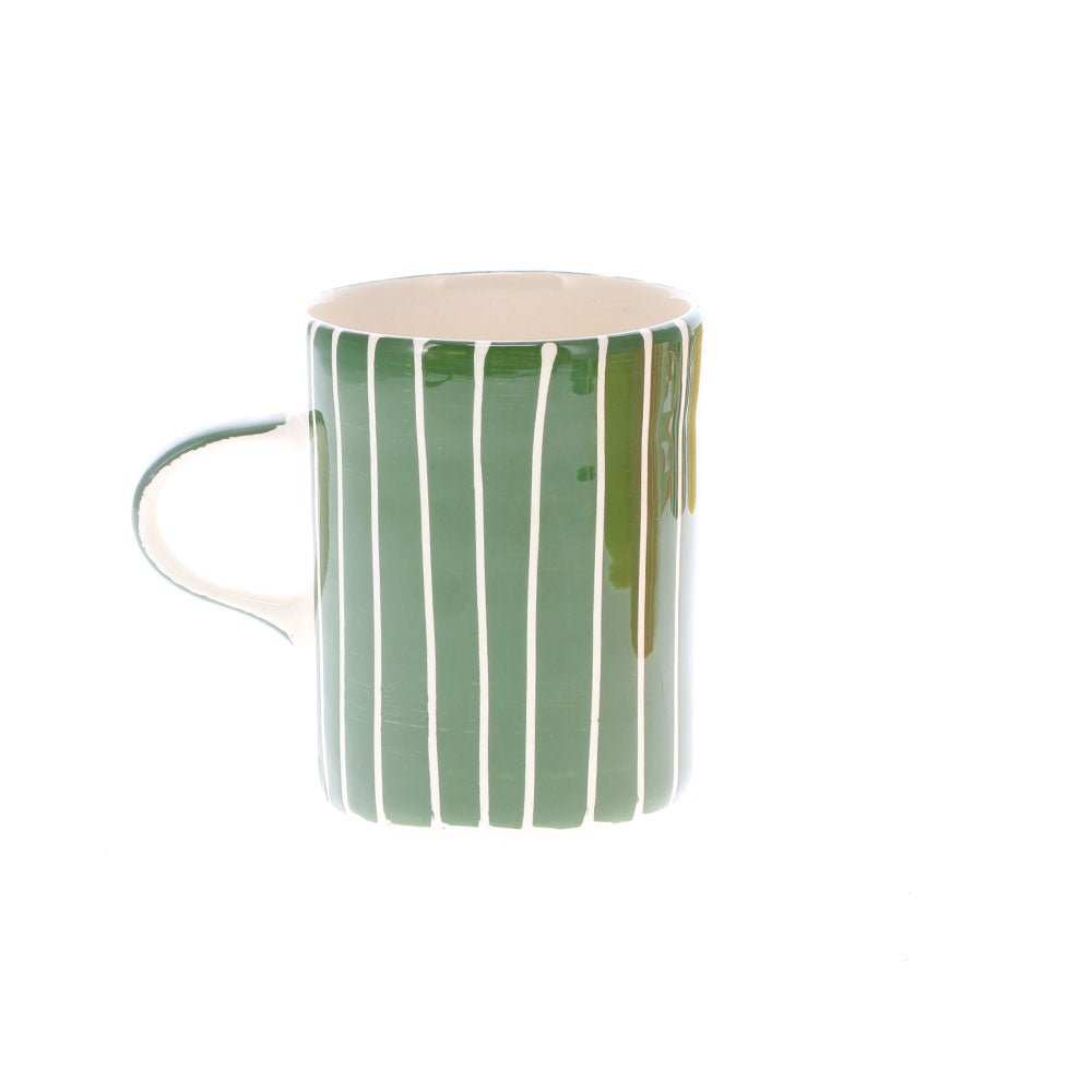 Moss Green Stripe Demi Mug - Angela Reed - 