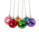 Multicoloured Mirror Ball Bauble, Set of 6